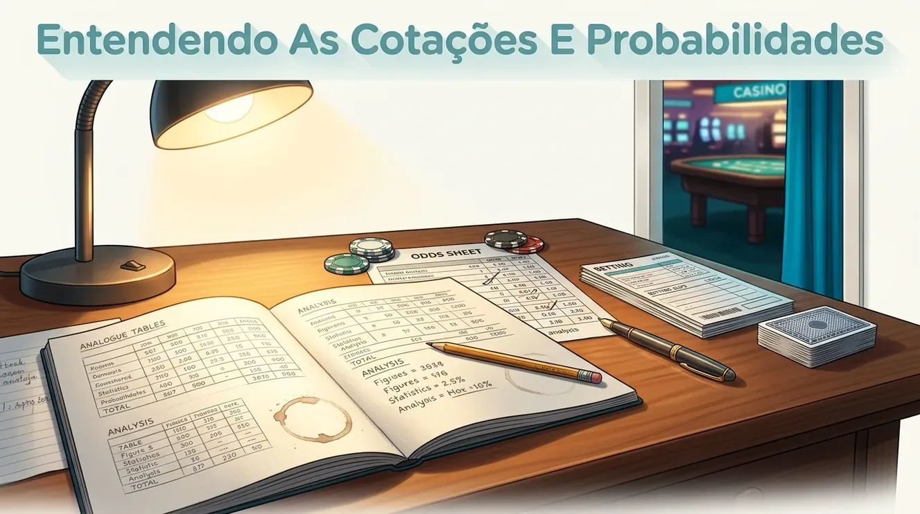 Betting slips and pen, understanding quotes and probabilities.