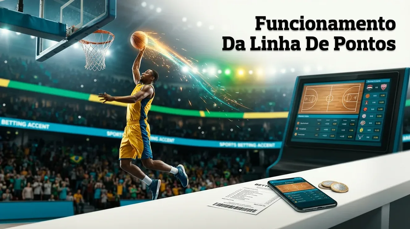 Terminal de apostas exibindo linhas de pontos de basquete.